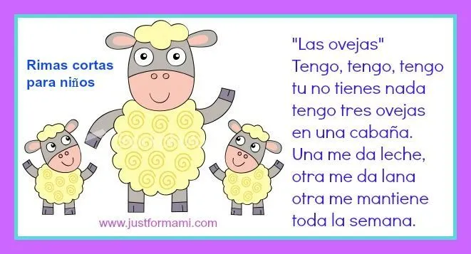 Rimas cortas para niños: Las ovejas | Día de la madre | Pinterest
