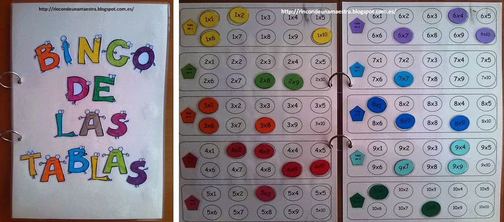 Rincón de una maestra: El bingo de las tablas