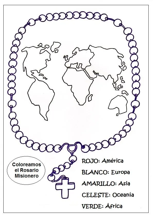 El Rincón de las Melli: Rosario misionero para colorear