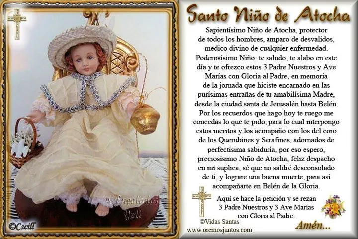 Rincón de la Oración: Estampa Oración del Santo Niño de Atocha