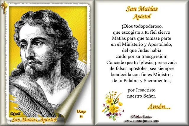 Rincón de la Oración: Estampas Oraciones de San Matías, Apóstol
