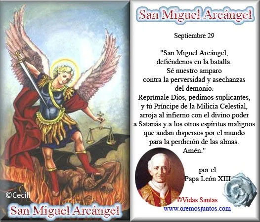 Rincón de la Oración: Estampas Oraciones de San Miguel Arcángel