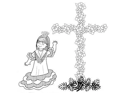 Dibujos de la cruz de mayo para colorear - Imagui