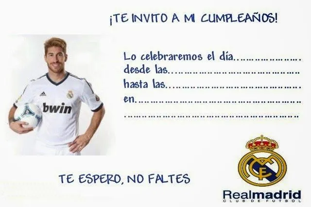 Invitaciones de cumpleaños del Real Madrid - Imagui