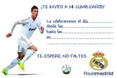 EL RINCÓN DE LOS PEQUES: INVITACIONES PARA CUMPLEAÑOS DE CRISTIANO ...