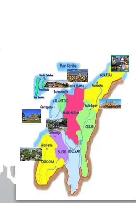 las riquezas del caribe: Mapa geográfico de los lugares turísticos ...