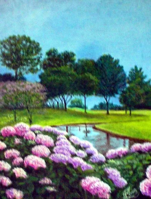 Roberto Moneta. Obra: Paisaje con flores. Obra 22861 Roberto Moneta. Obra: Paisaje con flores. Obra 22861