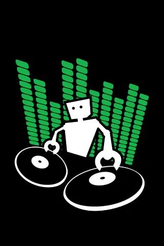 robot disc jockey iphone wallpaper tweet disc jockey dj logo music ...