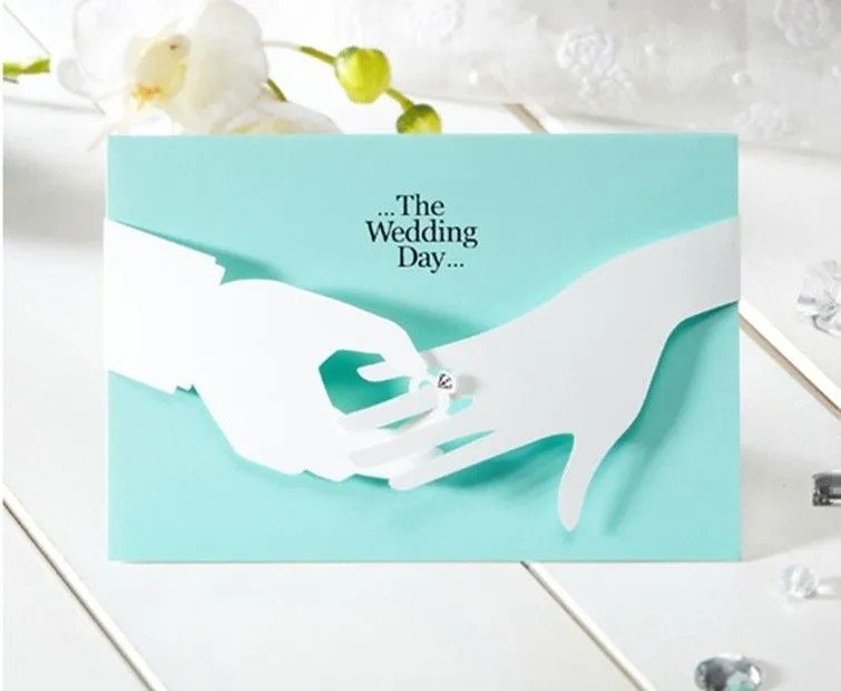 Romántica azul para imprimir tarjeta de invitación de boda con el ...
