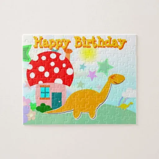 Rompecabezas del dinosaurio del feliz cumpleaños | Zazzle