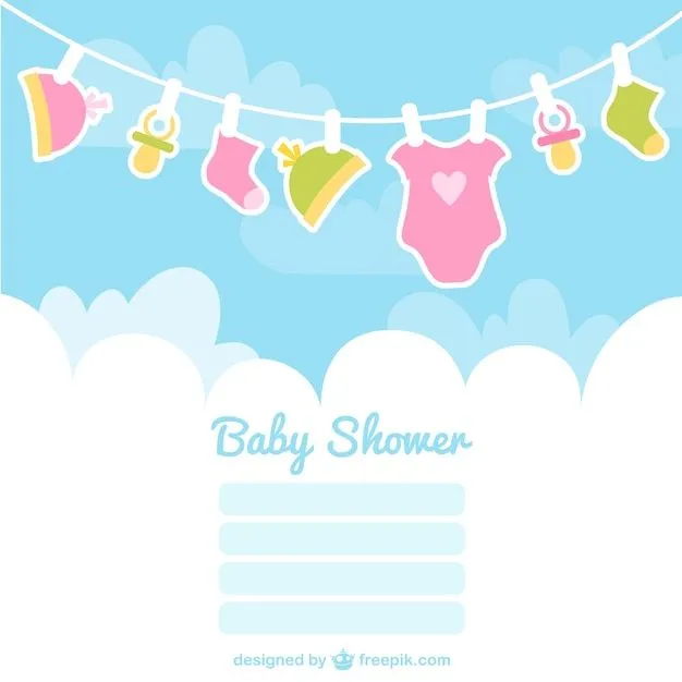 Tarjeta de bienvenida del bebé con ropa de bebé | Descargar ...