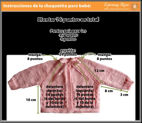 Ropón o chaquetita para bebé - Tejiendo Perú