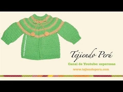 Ropón o chaquetita fácil tejida en dos agujas para bebes - YouTube