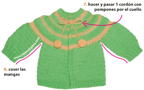 Ropón o chaquetita facil con canesú - Tejiendo Perú