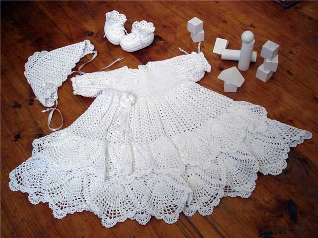 Ropon-para-bautizo-tejido-en-crochet-niña.jpg (640×480) | Vestidos ...