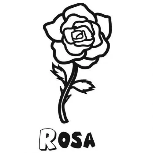 Dibujo para colorear de una rosa - Dibujos para colorear de flores ...