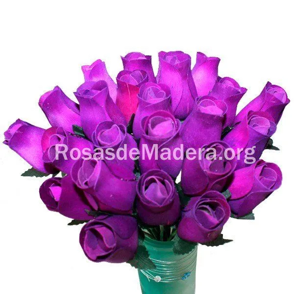 Rosa morada - Rosas y flores de madera