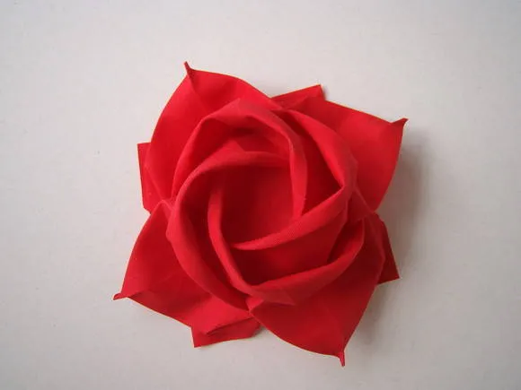 rosa-cartão origami tecido vermelho | meemo | Elo7