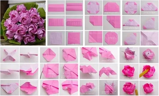 Como Hacer Una Rosa De Origami Paso A - Origami Easy