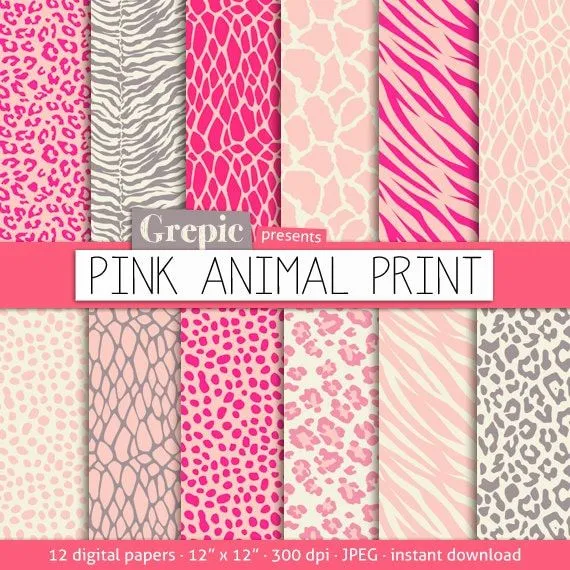 Rosa de papel digital print animal: Rosa ANIMAL PRINT por Grepic