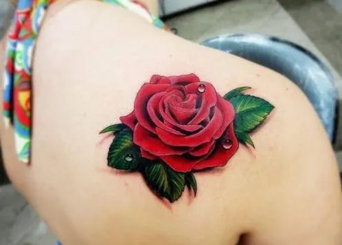 Rosa Roja - Tatuajes para Mujeres