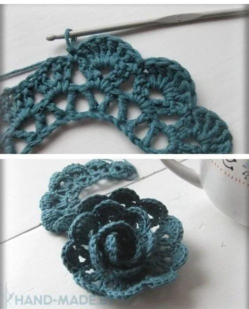 rosas tejidas a crochet (3) | Tejidos y bordados | Pinterest | Crochet