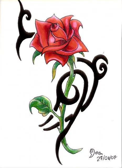 Dibujos de rosas tribal - Imagui