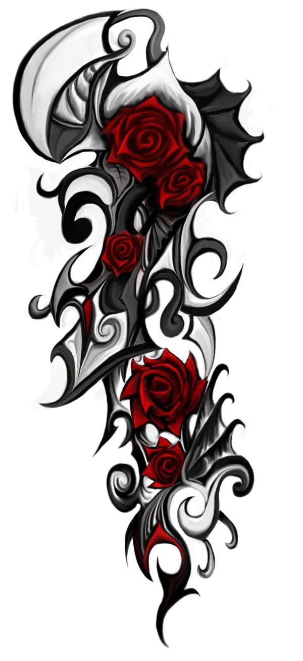 Rose tribal Tattoo by ~Patrike on deviantART