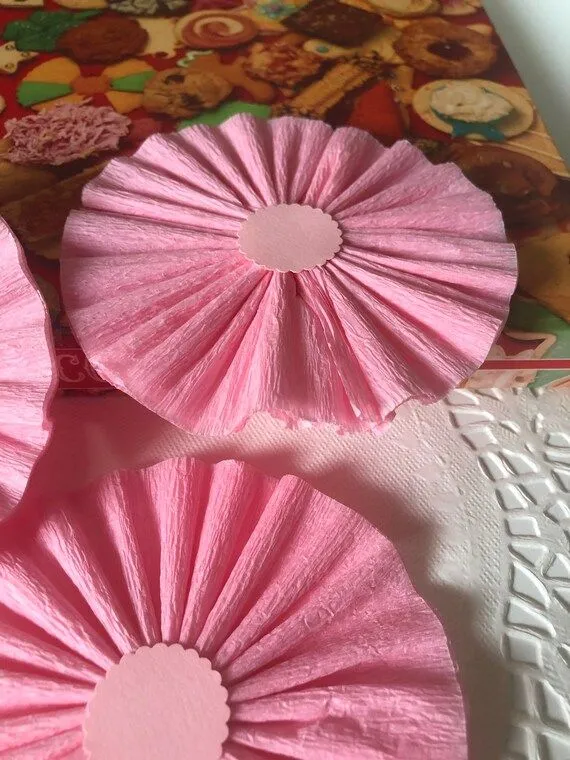 Rosetas de papel crepé rosa brillante Juego de 3 grandes - Etsy México