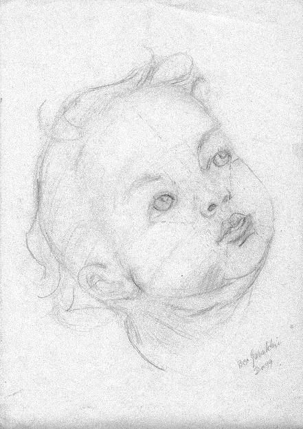 Dibujos de caras de bebés a lapiz - Imagui