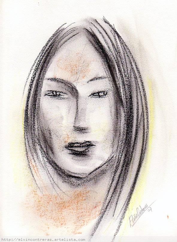 rostro de mujer intensa Elvin Omar Contreras- Artelista.