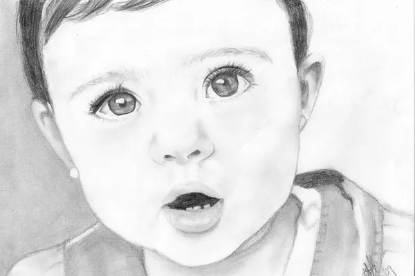 Rostros de bebés para dibujar a lapiz - Imagui