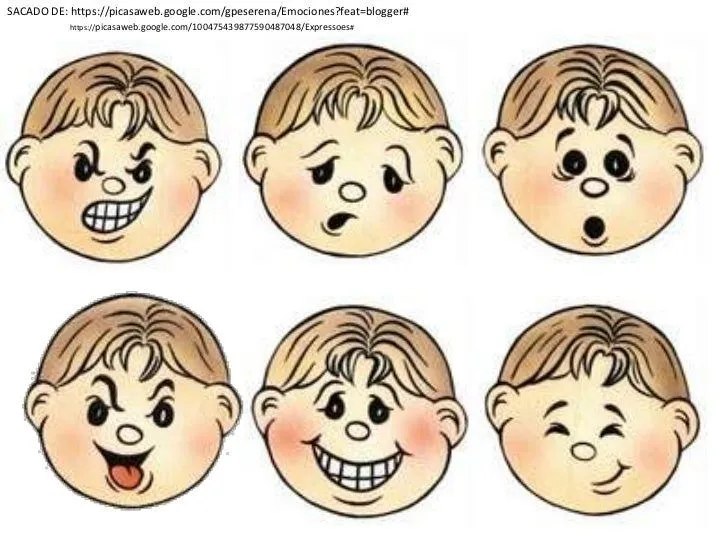 Rostros con emociones para niños - Imagui