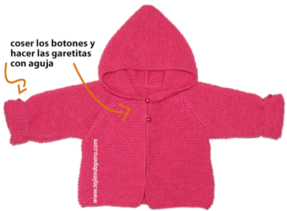 Saco con capucha para bebe - Tejiendo Perú