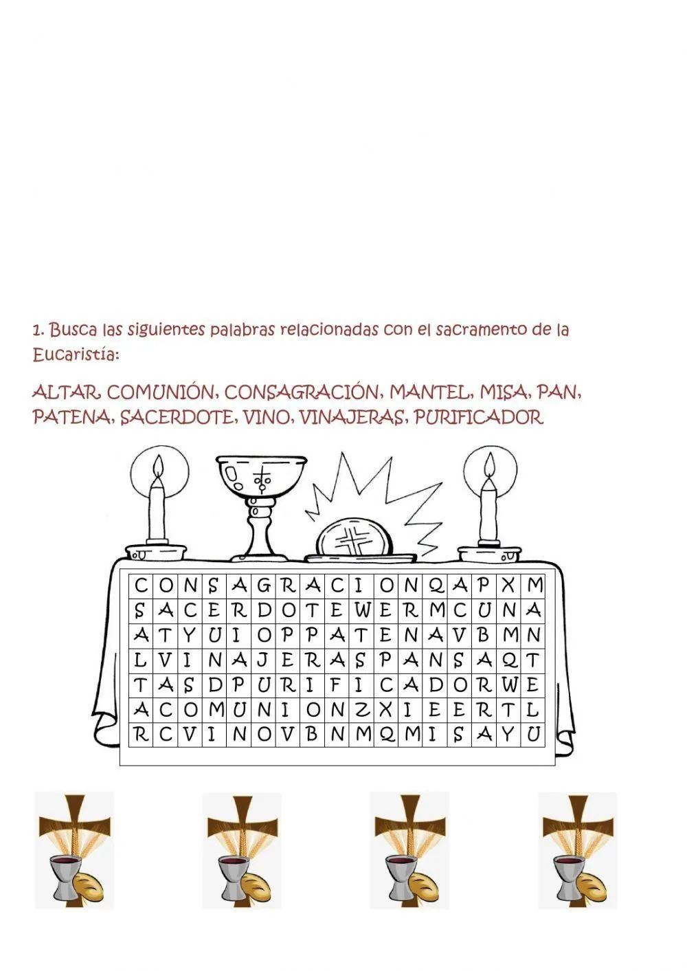 Sacramento de la Eucaristía interactive worksheet | Live Worksheets Sacramento de la Eucaristía interactive worksheet | Live Worksheets