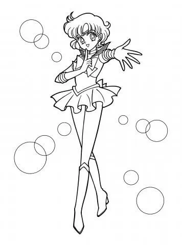 Sailor Mercury coloring page | Super Coloring Sailor Mercury coloring page | Super Coloring