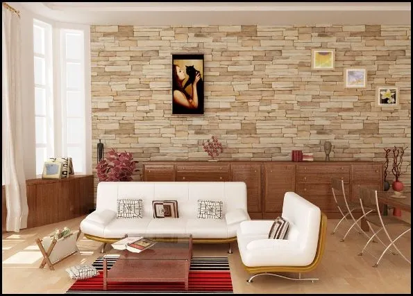 Salas con paredes de piedra | Ideas para decorar, diseñar y ...