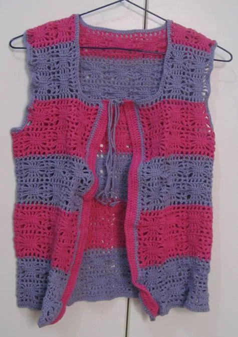 Salita de Crochet: Chaleco Bicolor para niña