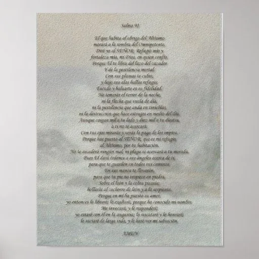 Salmo 91 poster de Zazzle.