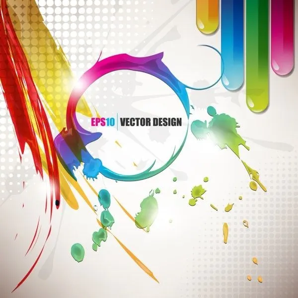 Salpicaduras de pintura color de fondo de vectores 03 Vector de ...
