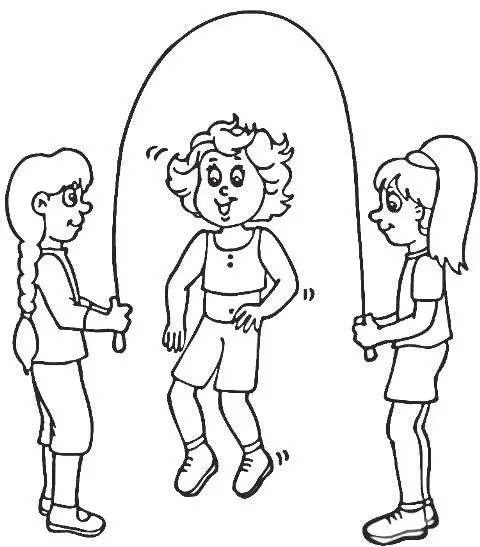 Colorear niñas saltando a la cuerda - Portal Escuela