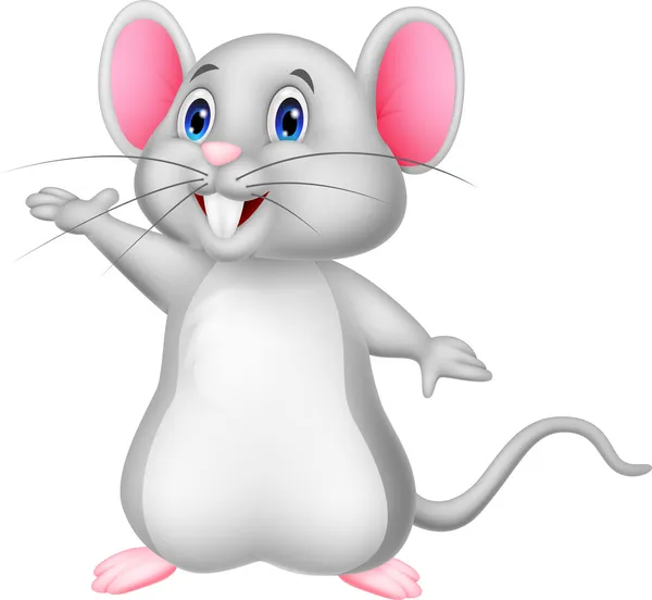 saludando de dibujos animados ratón lindo — Vector stock ...