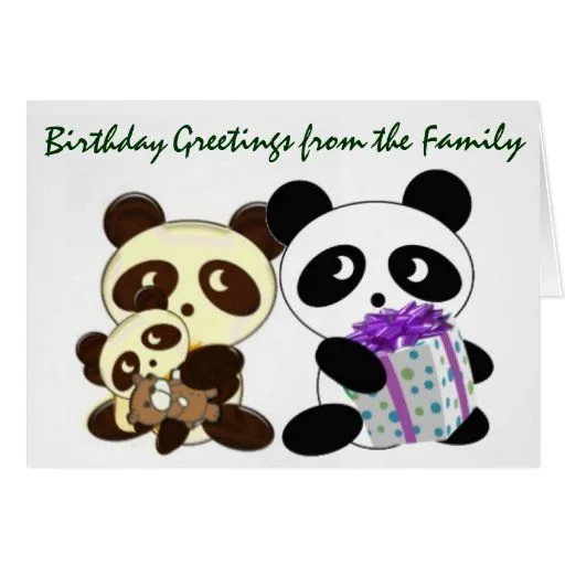 Saludos del cumpleaños de la panda tarjeta pequeña | Zazzle