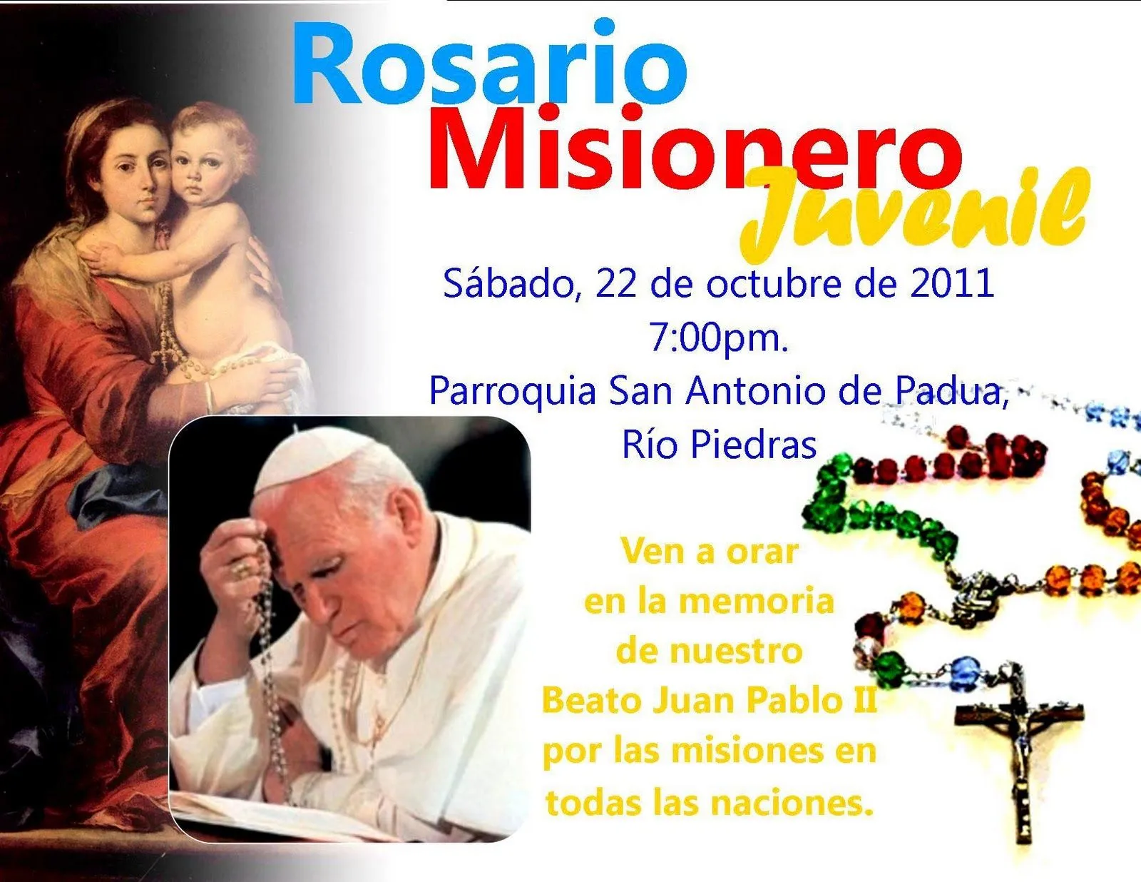 San Antonio "on line": Rosario Misionero Juvenil en nuestra Parroquia San Antonio "on line": Rosario Misionero Juvenil en nuestra Parroquia