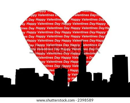 San Francisco Skyline Happy Valentines Day Illustration - 2398589 ...