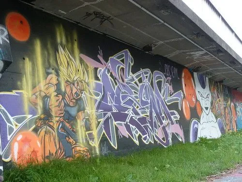 San Goku and Freezer graffiti | Flickr - Photo Sharing!