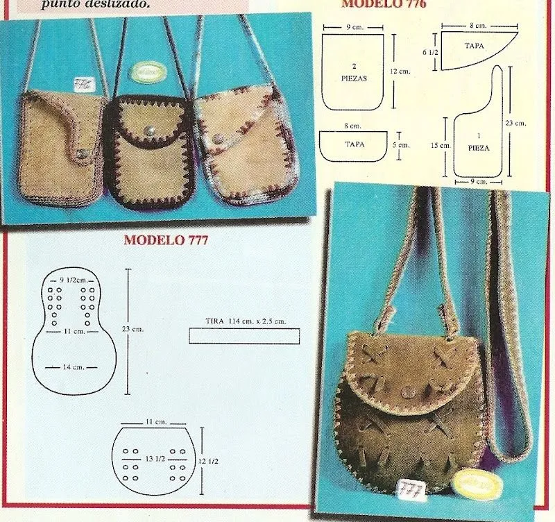 Sana Adicción: Bolsos y carteras en cuero y crochet Sana Adicción: Bolsos y carteras en cuero y crochet