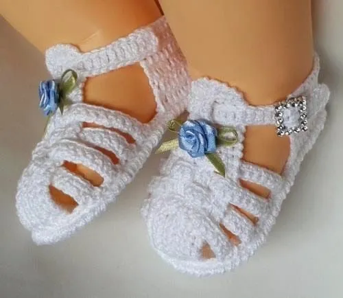Sandália de bebe de crochê :PaP Como fazer