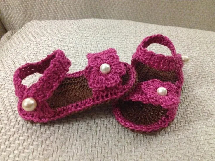 Sandalias para bebe tejidas a crochet | Para bebés | Pinterest