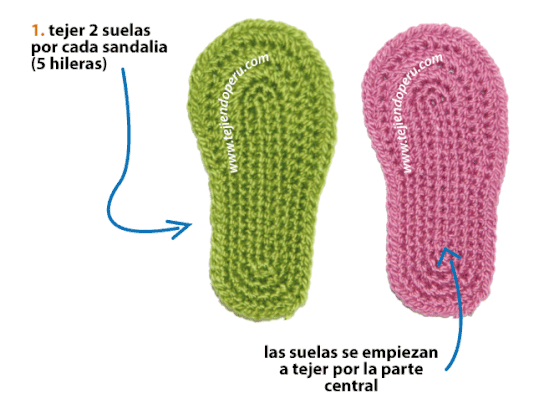 Como tejer sandalias de bebé a crochet - Imagui